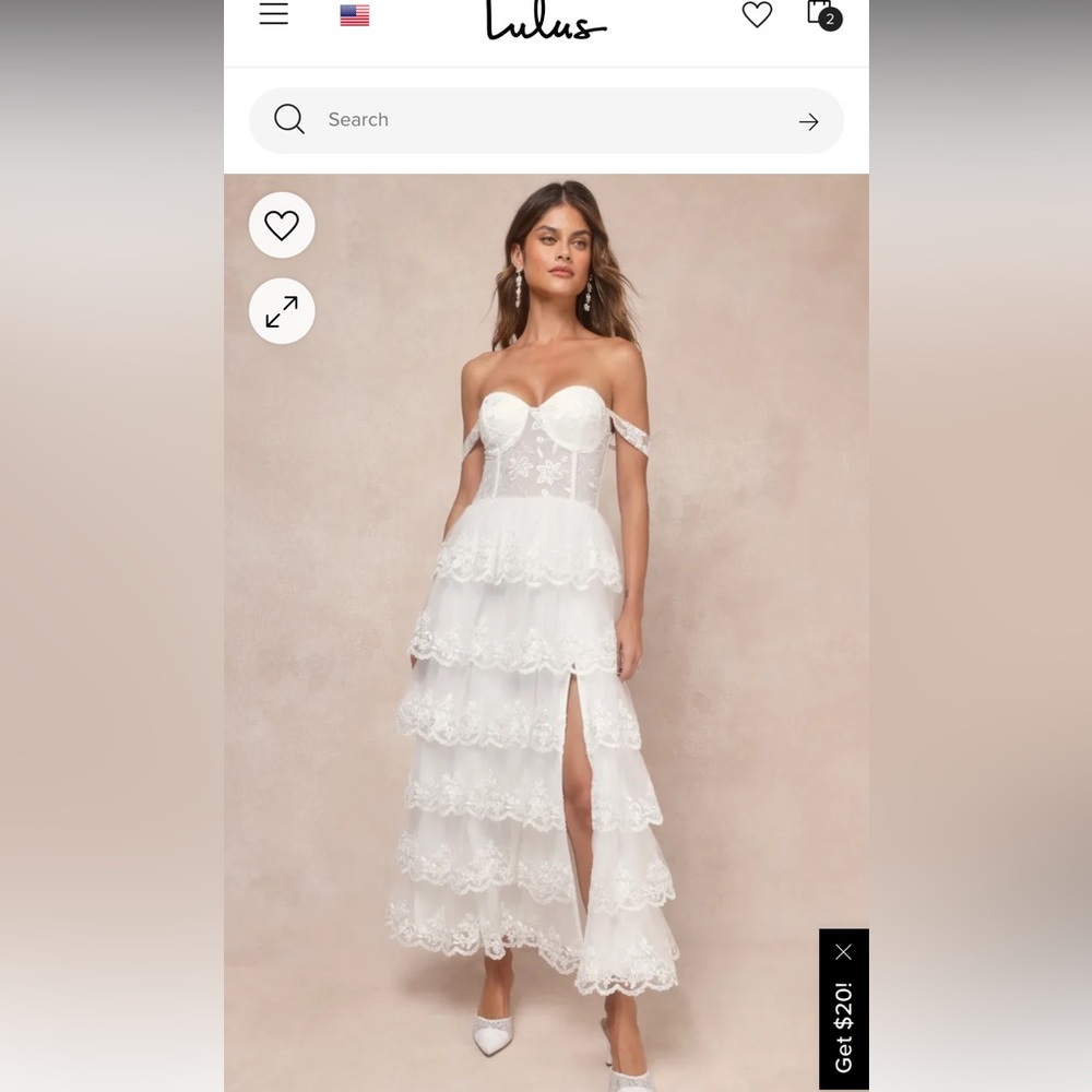 Brand new- never used Lulus Wedding dress- went out of stock it’s very nice!